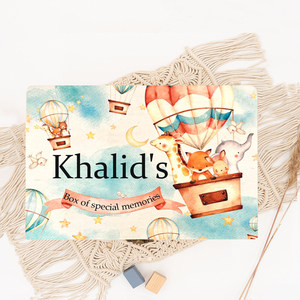 Gepersonaliseerde Baby Cadeau Aandenken Box Custom <span class=keywords><strong>Memory</strong></span> Boxes Dierprint Houten Kids Herinneringen Case Custom Kind Verjaardag Douche Cadeau - Product Image 4