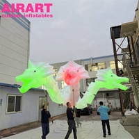 Dragon gonflable à trois têtes avec éclairage LED blanc, dragon gonflable géant pour défilé nocturne, événement de carnaval