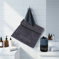 100% microfibre fitness poids banc serviette avec capuche fermeture éclair poche logo broderie sans quantité minimale de commande sport serviette de sport