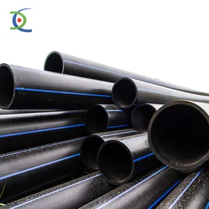 Diameters 1200mm 1400mm 1500mm 1600mm Pe100 Sdr11 Underground Black Plastic Pe Hdpe Water Supply Pipe With Blue Stripe