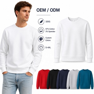 Sudadera Unisex de Otoño con Logotipo Personalizado Bordado al por Mayor, 320g, Algodón y Elastano, Cuello Redondo, Etiqueta Privada, Tallas Grandes S-4XL - Product Image 1