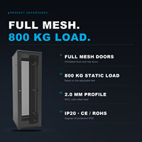 Armoire de serveur 42U de 19 pouces, profondeur 1200 mm, porte en maille, armoire réseau, capacité 800 kg, centre de données