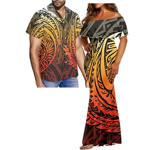 Conjunto De Pareja Polinesia Samoan Puletasi <span class=keywords><strong>Ropa</strong></span> De Mujer. Elegante Island Trajes a juego Parejas - Product Image 3
