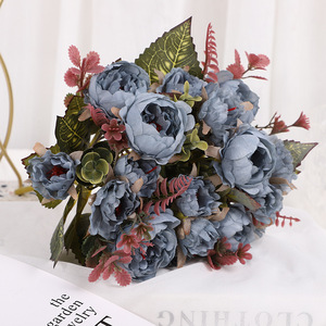 Ramo de Flores Artificiales de Seda Rosa <span class=keywords><strong>Rong</strong></span> <span class=keywords><strong>Hua</strong></span>, Hecho a Mano, para Decoración del Hogar, Bodas y Jardinería, Venta al Por Mayor de Fábrica - Product Image 6