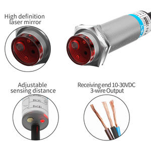 โฟโตอิเล็กทริคเซนเซอร์แบบกระจายแสง รุ่น M12 ระยะตรวจจับ 15 ซม. 24V DC, PNP, NO, NC, แบบ 3 สาย - Product Image 4