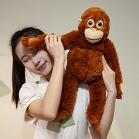 Peluche singe gorille brodée, super douce, rembourrée en coton PP, singe à longues bras, cadeau unisexe, sac à dos en peluche
