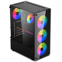 SNOWMAN CS010 Color negro Mid-Tower Desktop Gaming PC Case Modern ATX/MATX/Mini ITX Computer Case Custom Tempered Micro ATX