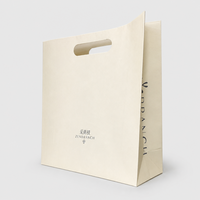 Sac en papier kraft à poignée découpée pour bouteille de vin, emballage d'articles longs, sac de transport pour produits de soin, cadeaux, vente au détail et en gros