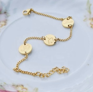 Pulsera Islámica Árabe Personalizada al por Mayor, de Acero Inoxidable, con la Frase 'Sabr Shukar Tawakal' (Paciencia, Gratitud y Confianza), Chapada en Oro - Product Image 6