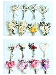 <span class=keywords><strong>Mini</strong></span> bouquet de fleurs séchées naturelles DIY : roses, gypsophile, tiges de blé, boîte cadeau vintage, décoration de carte - Product Image 2