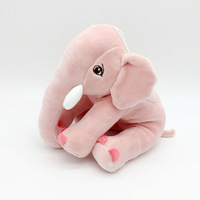 Peluche d'éléphant personnalisée super douce et écologique avec fonction anti-stress pour le sommeil de bébé et oreiller éléphant