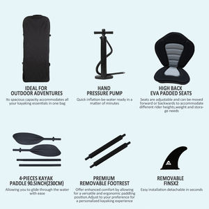 Kayak Inflable Doble de 13.8 pies, Kit Completo, Portátil y Plegable, <span class=keywords><strong>Canoa</strong></span> para <span class=keywords><strong>2</strong></span> Personas, Venta al Por Mayor - Product Image 4