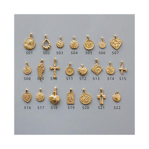 จี้สร้อยคอสแตนเลสชุบทอง18K ทรงหยดน้ำกุหลาบสไตล์อเมริกันย้อนยุค - Product Image 1