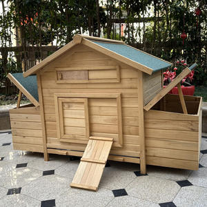 Handgefertigtes Holzhaus für Katzen und Hunde, Modisches Quadratisches Design mit Bedrucktem Muster für Kleine Innen- und Außentiere - Product Image 2