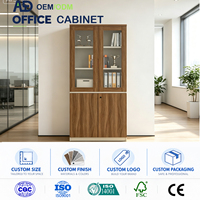 Meuble de rangement vertical moderne en bois pour bureau, armoire de rangement derrière le bureau avec credenza de direction, design en bois pour espaces de travail commerciaux