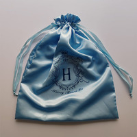 Grands sacs en satin de maquillage avec logo personnalisé écologique pour extension de cheveux Pochette en satin pour bijoux