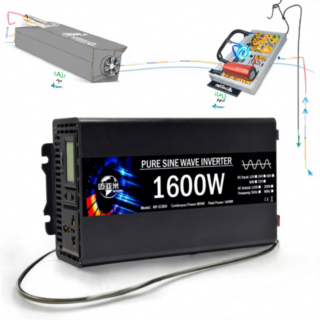 New Arrival 800W Converter 12V 24V 48V 60V 72V DC to 110V 220V AC Pure Sine Wave Off-grid Car Power Inverter for Solar System