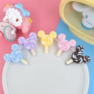 Cabochons en résine colorés en forme de sucettes de dessin animé pour accessoires de pince à cheveux DIY - Product Image 2