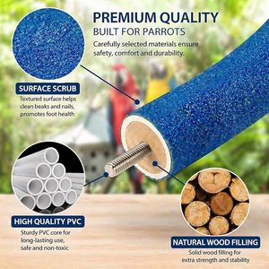 Perchoir en sable de quartz <span class=keywords><strong>bleu</strong></span> en forme de L pour perroquets, durable et non toxique, pour le bec, adapté aux canaris, calopsittes, ara et grands perroquets - Vente en gros - Product Image 4