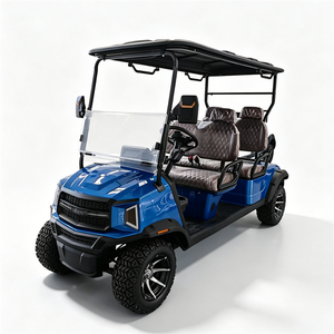 Carrito de golf eléctrico elevado de 4 plazas modelo F personalizado multicolor azul - Product Image 1