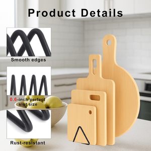 Organisateur de planche à découper triangulaire populaire, 4 niveaux, en métal noir, pour rangement de cuisine - Product Image 2