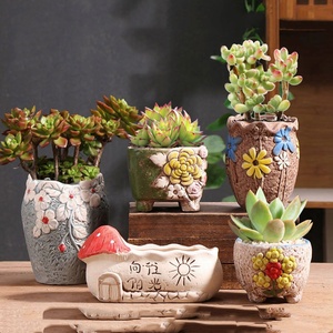 Maceta Artesanal 3D con Forma de Flor de Casa de Dibujos Animados JM, con Múltiples Estilos para Plantas Verdes - Product Image 1