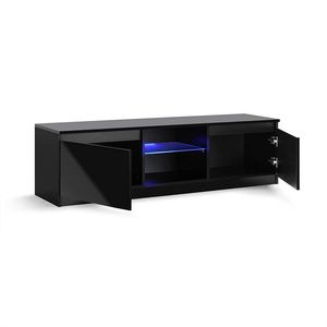 Nero PORTA <span class=keywords><strong>TV</strong></span> Mobile Unità Con Luci A LED per 42 49 <span class=keywords><strong>55</strong></span> 65 <span class=keywords><strong>pollici</strong></span> 4k <span class=keywords><strong>TV</strong></span> 140 centimetri di larghezza soggiorno - Product Image 2