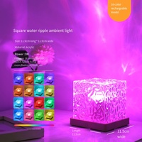 Lampe d'ambiance créative USB de chevet, style influenceur, avec effet d'ondulation d'eau rotatif, télécommande Bluetooth, romantique