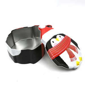 <b>Christmas</b> Penguin Shaped Tinplate <b>Box</b> with UV Coating and Custom Logo Santa Hat Scarf Print Cookie Candy Gift for Xmas Present - Product Image 4