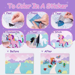 Innovative principesse DIY Foil Art Stickers Kit di giocattoli in pasta creativa per bambini Paint decorare carte di facile utilizzo attività creativa - Product Image 6