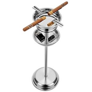 Cendrier en métal poli au design élégant, forme ronde classique avec support, cendrier sans fumée pour cigarettes, tailles personnalisables - Product Image 4