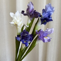 KEWEI 158 Artificielle Décorative Iris Fleur Orchidée Vanda Simple Tige Bleu Soie Fleur De Lis Iris Fleur