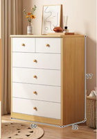 Armoire de rangement moderne et simple en bois de chêne à cinq tiroirs, multi-niveaux, grande capacité, pour la maison, le balcon, le salon, l'hôpital, l'hôtel