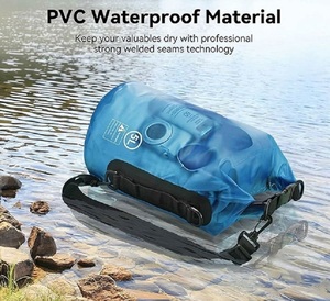 ถุงกันน้ำแบบแห้ง 5L 10L 20L 30L 40L  วัสดุ PVC โปร่งแสง ปิดแบบม้วน  ลอยน้ำได้ สายปรับได้ เหมาะสำหรับพายเรือคายัค ชายหาด ตั้งแคมป์ เดินป่า ตกปลา - Product Image 4