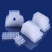 Boîte de rangement à compartiments JX, fixe, 10/15/24 grilles, pour composants électroniques, bijoux, pièces, emballage, plastique transparent