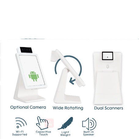 10 дюймов Pos дисплей стенд Android терминал POS терминал с вращением сенсорный экран и сканер