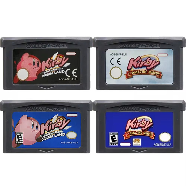 For Kirby Game Cartridge 32-Bit Video Game Console ABS Material Retail Package Amazing Mirror Nightmare Dream Land for for