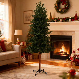 Premium Lifelike Artificial <b>Christmas</b> Tree Full Lush Branches <b>Solar</b>-<b>Powered</b> LED Lights Tabletop Base Festive Home <b>Decoration</b> - Product Image 4