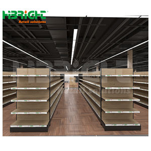Hot Commercial One-Stop Retail Solution Black Supermarket Racks Diseño de hierro resistente para diseño de tienda de comestibles Estilo ligero - Product Image 3