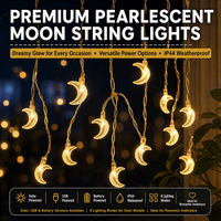 Perlmuttfarbene Mond- & Stern-LED-Lichterkette im Arabischen Stil, Mehrere Längen, IP44, für Außen/Innen, Festival- & Weihnachtsdekoration