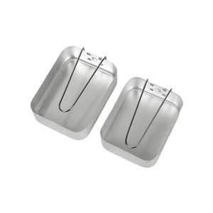Lonchera portátil de aluminio rectangular de 3-6L con tapa de acero inoxidable, ecológica, con asa de transporte para camping y uso al aire libre. - Product Image 2