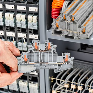 QPTV-2.5/2-2 Plug-In Automotive Industrial Spring <b>Terminal</b> Blocks Double Layer Din Rail Two Rows 2.5mm Copper 22A 4Pole - Product Image 2