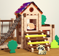 Jouet éducatif d'ingénierie de construction créative Kit de maison d'oiseau en bois Kit de cabane en rondins de construction en bois pour garçons filles