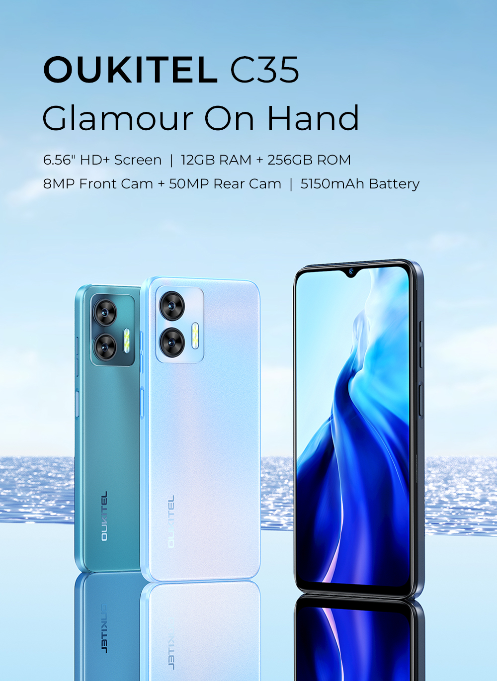 Oukitel C35 12GB RAM 256GB 新品未使用未開封 OUKITEL C35 12GB 256GB Smartphone 6.56'' 120Hz Display 50MP