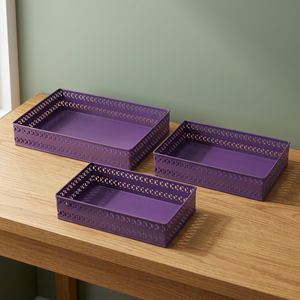 Ensemble de 3 plateaux en fer avec revêtement en poudre - Product Image 4