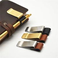 Portefeuille en métal élargi avec pince à billets sculptée en laiton plaqué or et pince à signet en acier inoxydable outil EDC extérieur