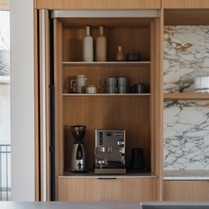 Mueble <span class=keywords><strong>de</strong></span> <span class=keywords><strong>Cocina</strong></span> Personalizado Senger, Aparador <span class=keywords><strong>de</strong></span> Comedor <span class=keywords><strong>de</strong></span> Madera Blanca Pura con Tablero <span class=keywords><strong>de</strong></span> Melamina, Almacenamiento con Puerta Plegable Deslizante - Product Image 4