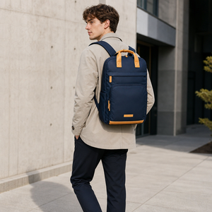 Luxury Eco-Friendly Waterproof PU School <b>Backpack</b> Polyester Lining Zipper Hasp Closure-Travel <b>Laptop</b> Bag Physiological Curve - Product Image 6