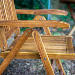 DU'S-juego de dos piezas de silla de jardín de madera maciza ajustable, silla plegable adecuada para balcón, <span class=keywords><strong>terraza</strong></span> o jardín - Product Image 5