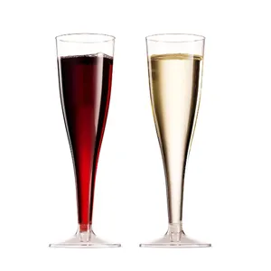 Cao Cấp 5 Oz Rõ Ràng Tái Sử Dụng Nhựa Champagne Wine Glass Cưới Champagne Ly